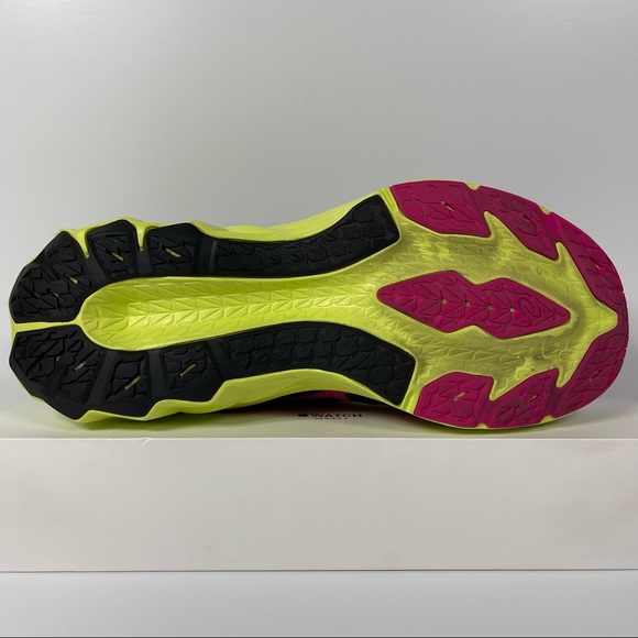 ASICS NOVABLAST 2 WOMENS RUNNING SHOES SIZE 9 BLACK YELLOW PURPLE PINK USED - Picture 4 of 10